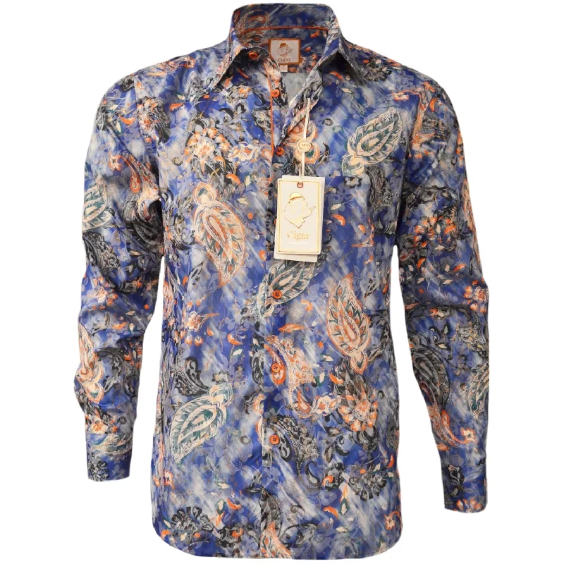 Vintage Cool Casual Styles CIGAR COUTURE: Sunset LS Button Down S-4617