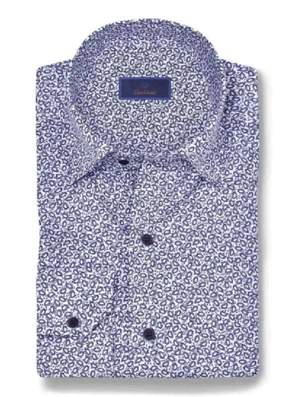 Urban Chic Functional Wear David Donahue Blue & White Tailgate Print Shirt