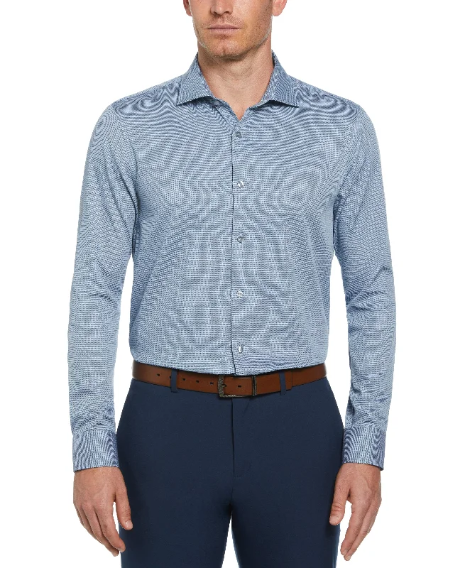 Rugged Luxe Casual Wear Slim Fit Button-Down Double Edge Dobby Dress Shirt