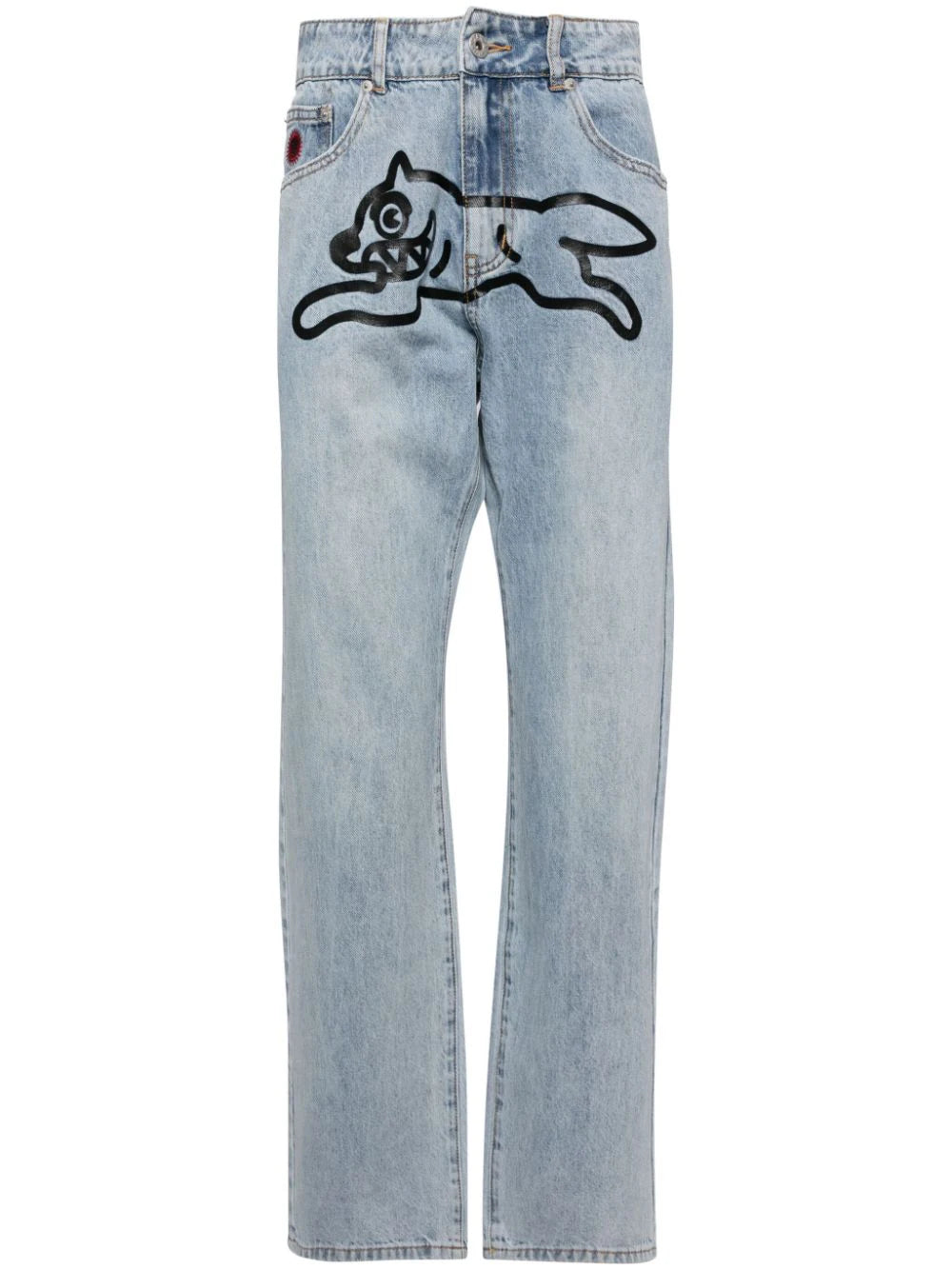 Rugged Rebel Comfortable Fits Graphic-Print Straight-Leg Jeans