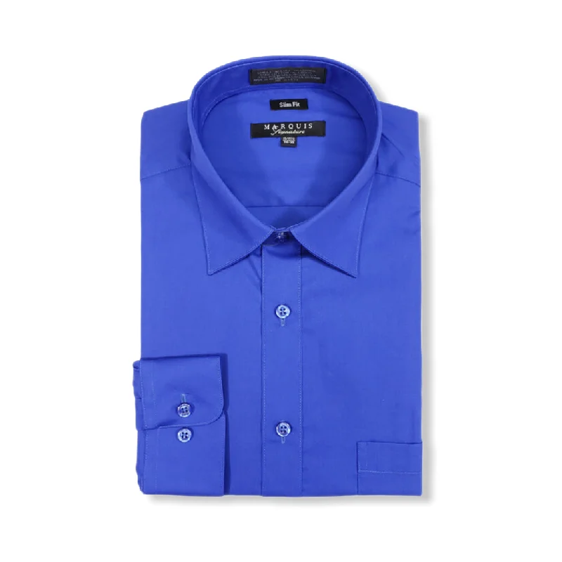 Understated Sleek Formal Shirts Marquis Slim Sapphire Blue (NEW)