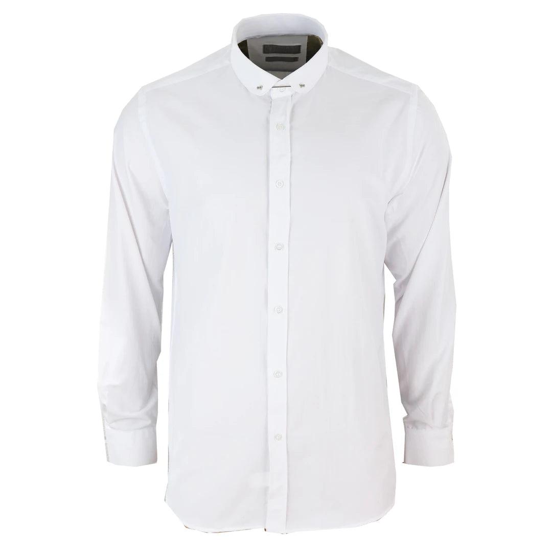 Contemporary Edge Cool Jackets Mens Club Collar Shirt With Bar Poplin Pin White Black 1920s Peaky Blinders Contemporary Edge Cool Jackets Mens Club Collar Shirt With Bar Poplin Pin White Black 1920s Peaky Blinders