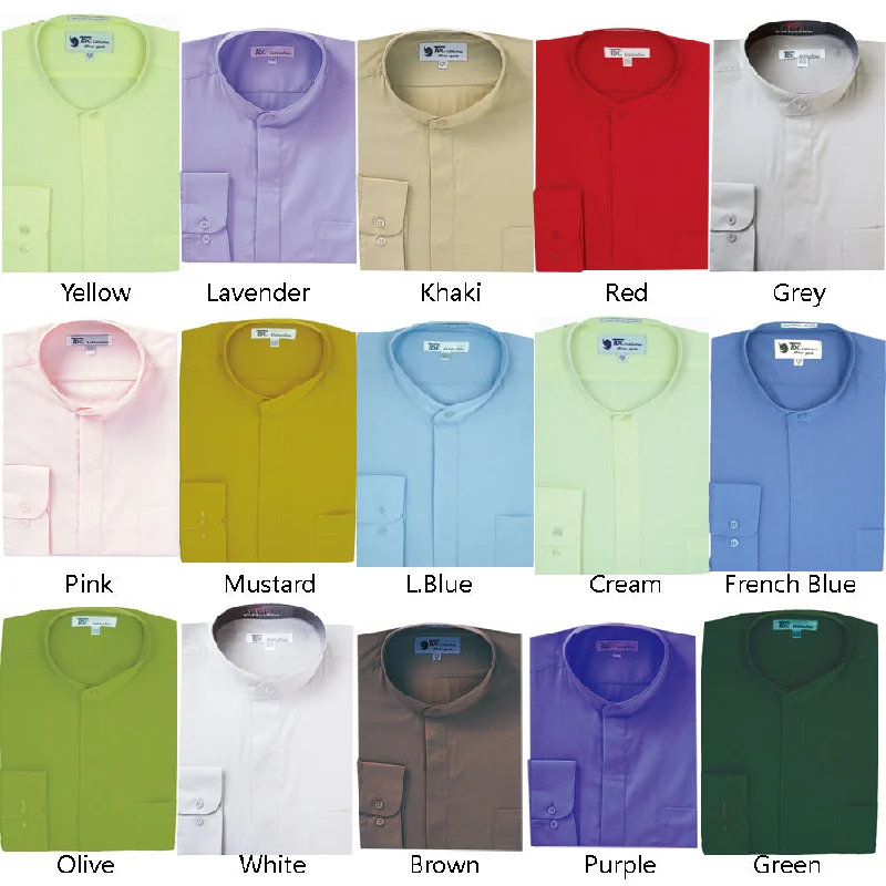 Chic Heritage Classic Styles Mens Cotton Blend Mandarin Shirt