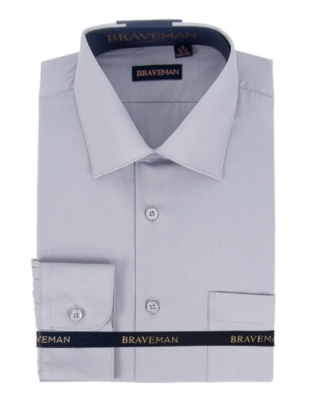 Street Rebel Trendy Sweaters Mens Slim Fit Dress Shirt in Light Grey