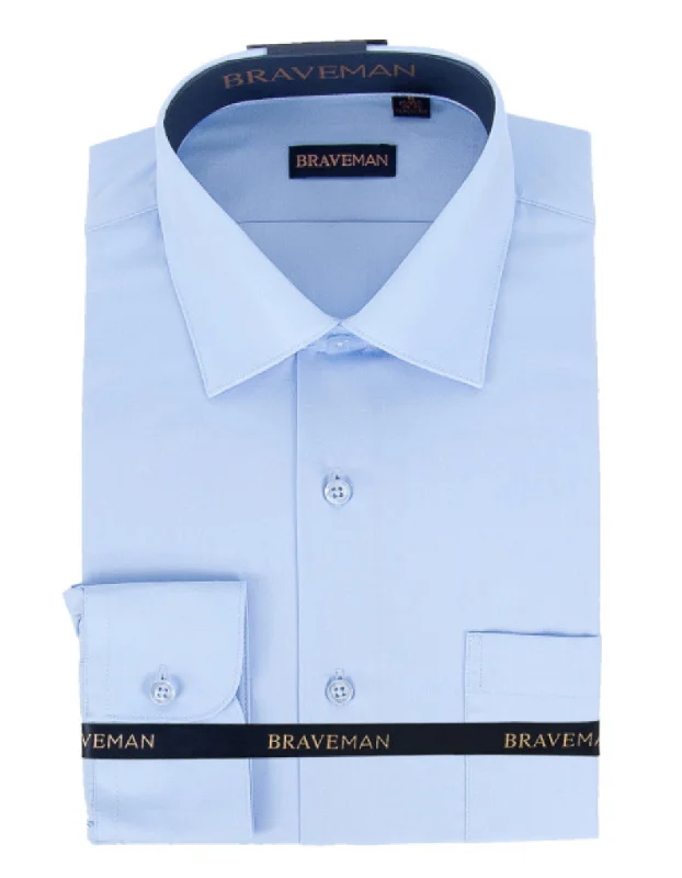 Smart Sleek Fashionable Wear Mens Slim Fit Dress Shirt in Sky Blue