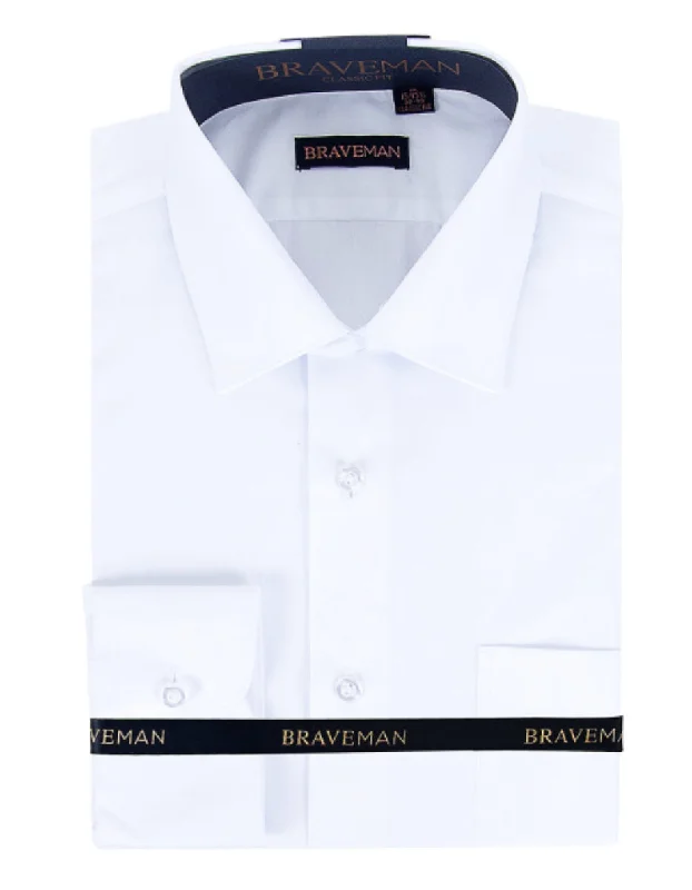 Effortless Classic Smart Pants Mens Slim Fit Dress Shirt in White