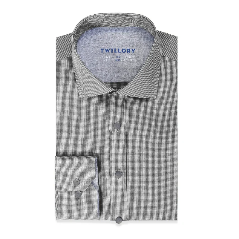 Sophisticated Sleek Lightweight Tops ADVANCER // Performance Black Houndstooth