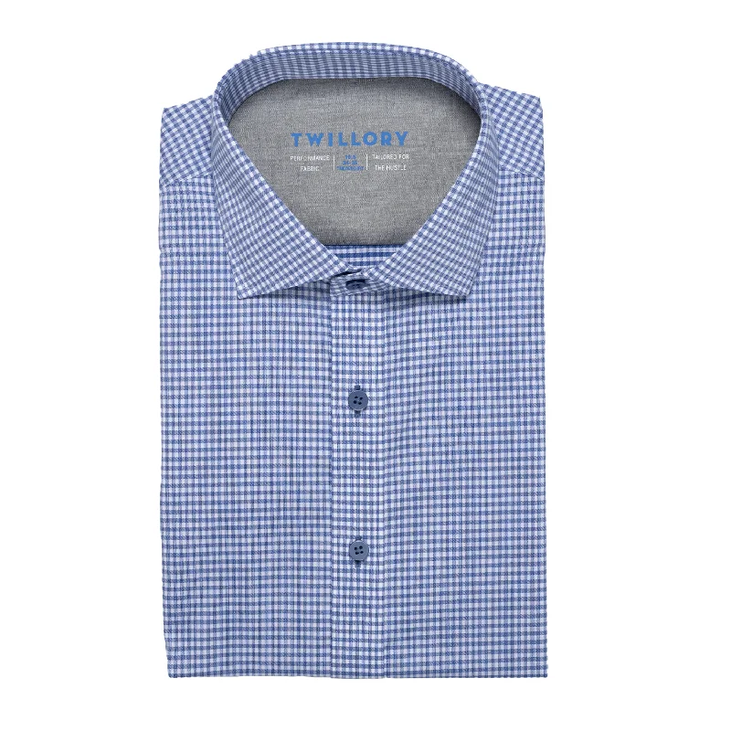 Modern Cool Trendy Apparel MARINER // Performance Blue Microcheck