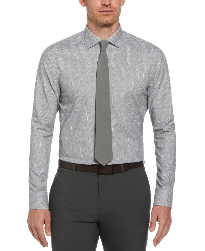 Understated Rugged Sleek Tops Slim Fit Pindot Button-Down on Floral Pattern Dress Shirt Understated Rugged Sleek Tops Slim Fit Pindot Button-Down on Floral Pattern Dress Shirt