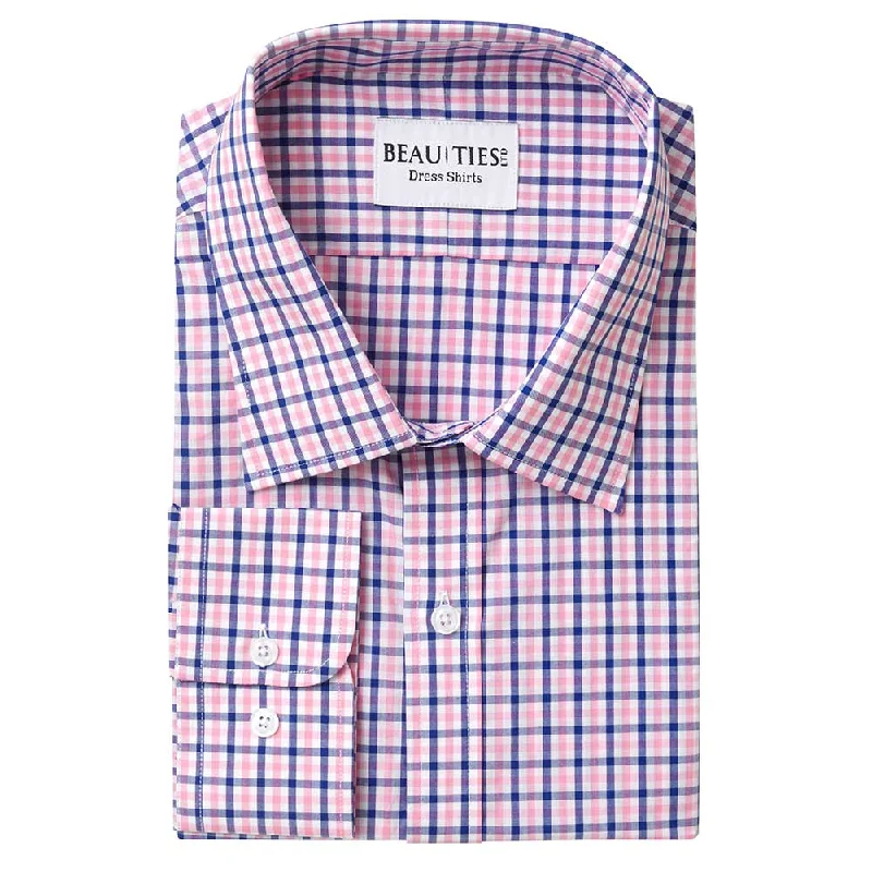 Sleek Heritage Cool Pieces Pink & Blue Gingham Dress Shirt