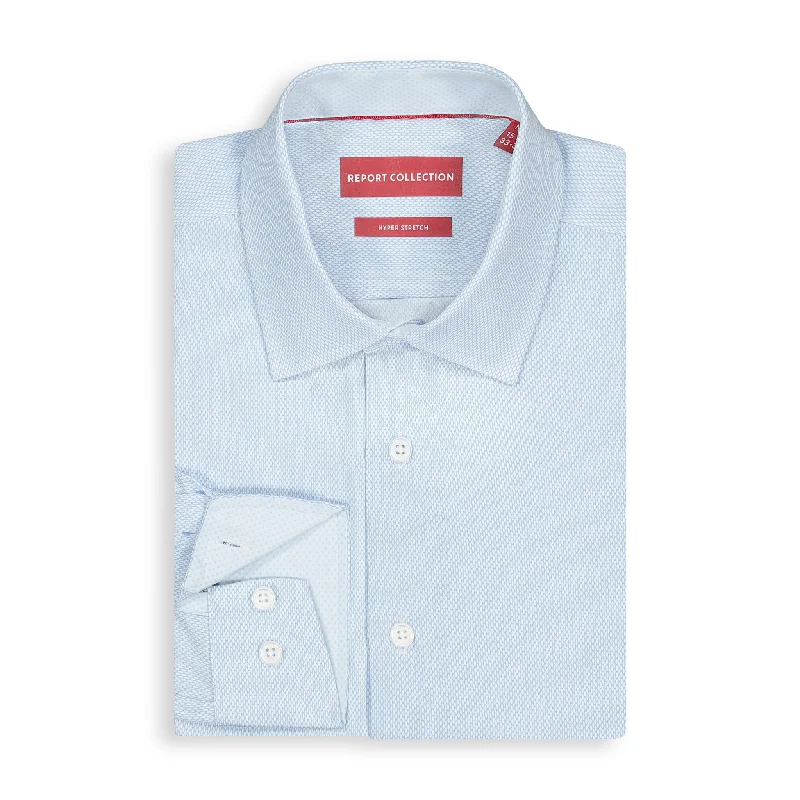 Monochrome Minimal Comfort Clothes Light Blue Geometric Recycled Shirt
