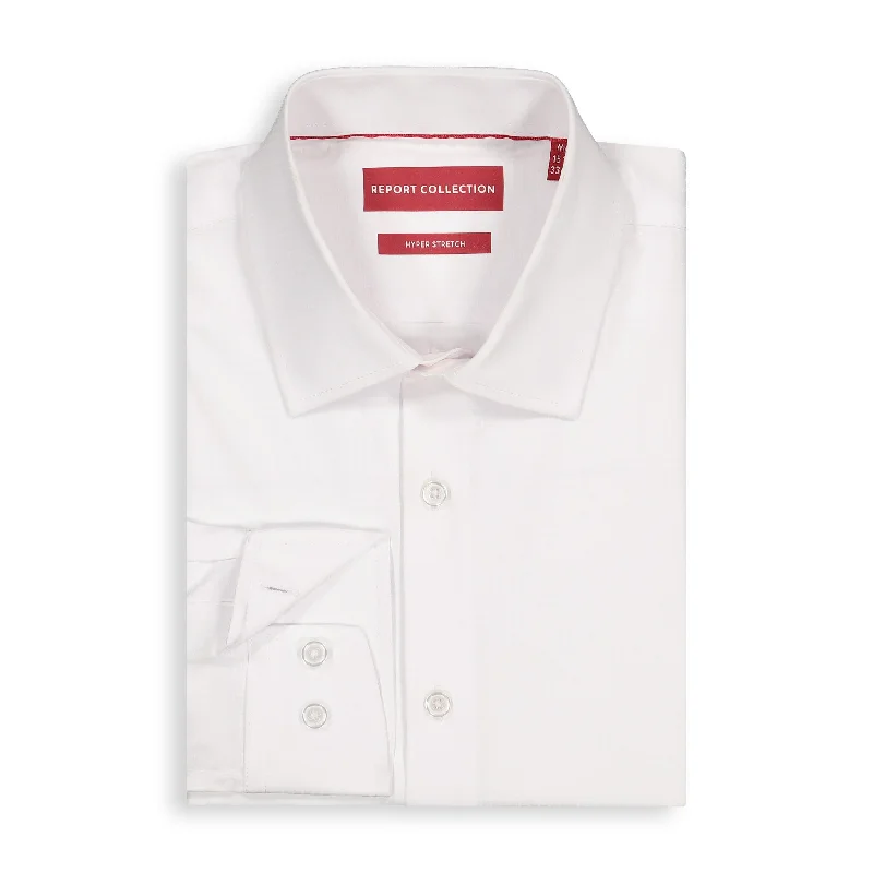 Retro Smart Trendy Look White Tonal Recycled Shirt