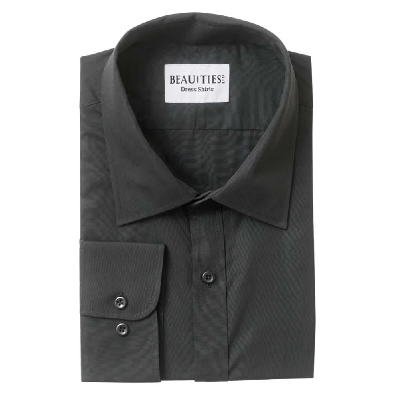 Modern Heritage Urban Fashion Solid Black Dress Shirt