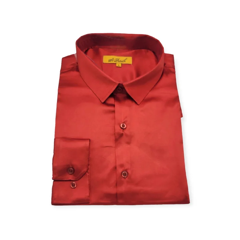Heritage Rebel Practical Clothing ST. PATRICK: Satin Slim Fit Dress Shirt SSS