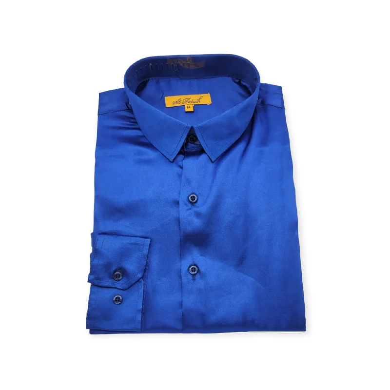 Timeless Cool Fashion Bottoms ST. PATRICK: Satin Slim Fit Dress Shirt SSS