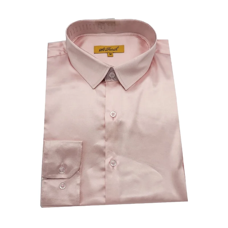 Sophisticated Luxe Bold Colors ST. PATRICK: Satin Slim Fit Dress Shirt SSS