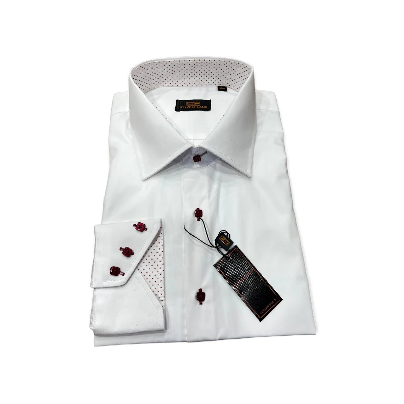 Retro Casual Relaxed Fit Clothing STEVENLAND: French Cuff Dress Shirt DS308