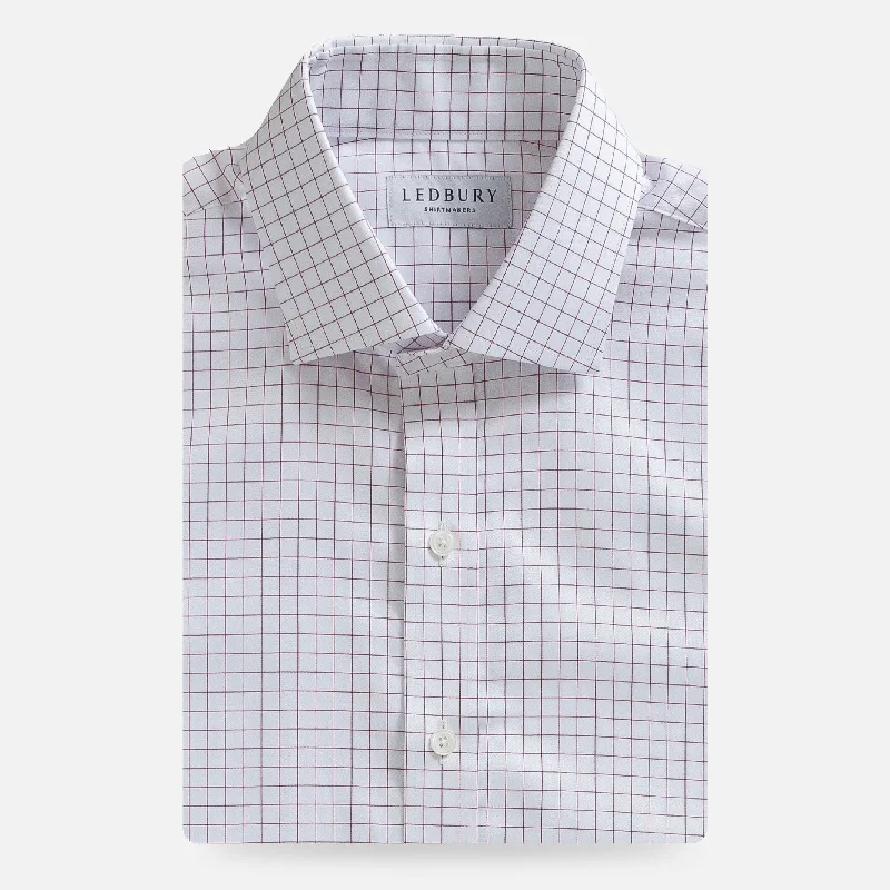 Smart Contemporary Stylish Jeans The Burgundy Cliffe Windowpane Custom Shirt
