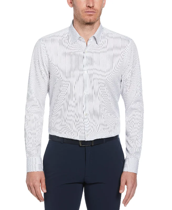 Timeless Rebel Trendy Pants Total Stretch Bi-Color Pinstripe Shirt