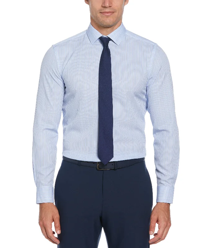 Chic Smart Everyday Jeans Slim Fit Total Stretch light Striped Print Dress Shirt