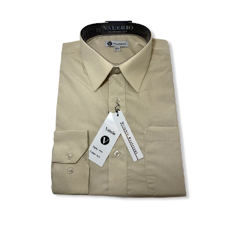 Retro Rugged Winter Outfits Valerio Beige Dress Shirt (NEW)