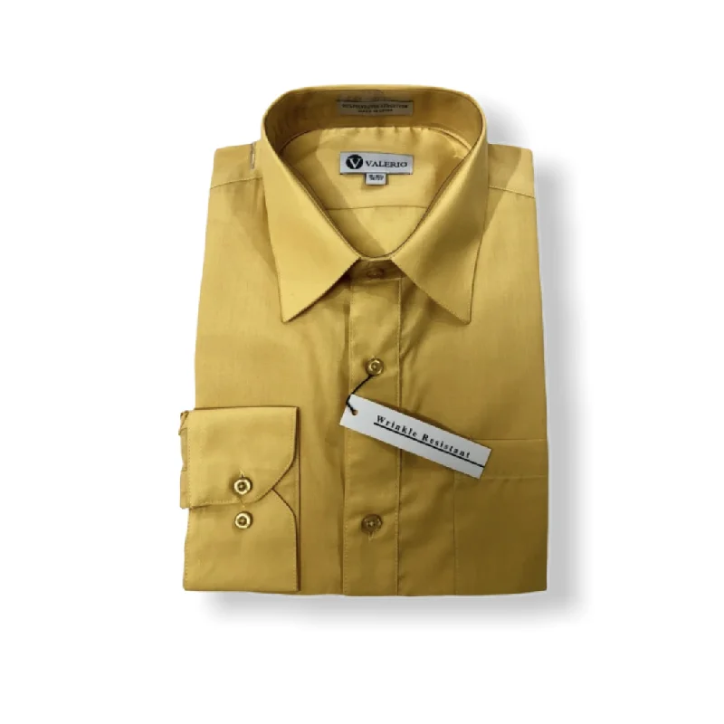 Heritage Urban Fashionable Wear Valerio Gold Dress Shirt (NEW)