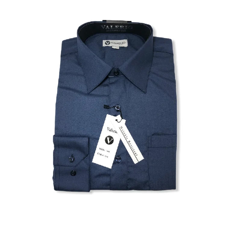 Chic Heritage Fashion Pants Valerio Navy Dress Shirt (NEW)