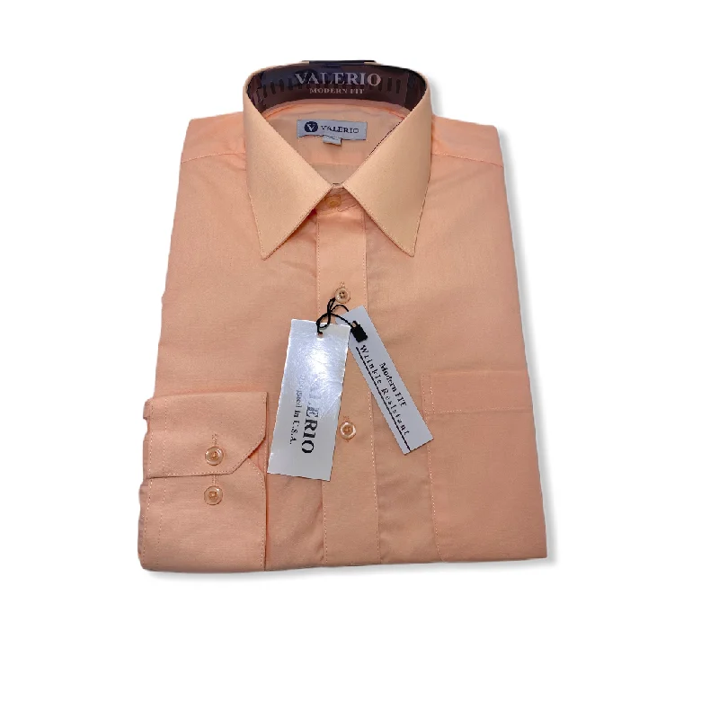 Sleek Modern Smart Suits Valerio Peach Dress Shirt (NEW)