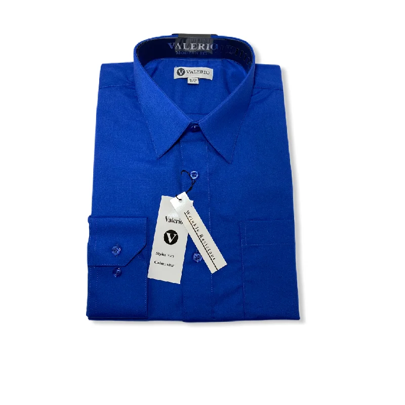 Vintage Rugged Sleek Tops Valerio Royal Dress Shirt (NEW)