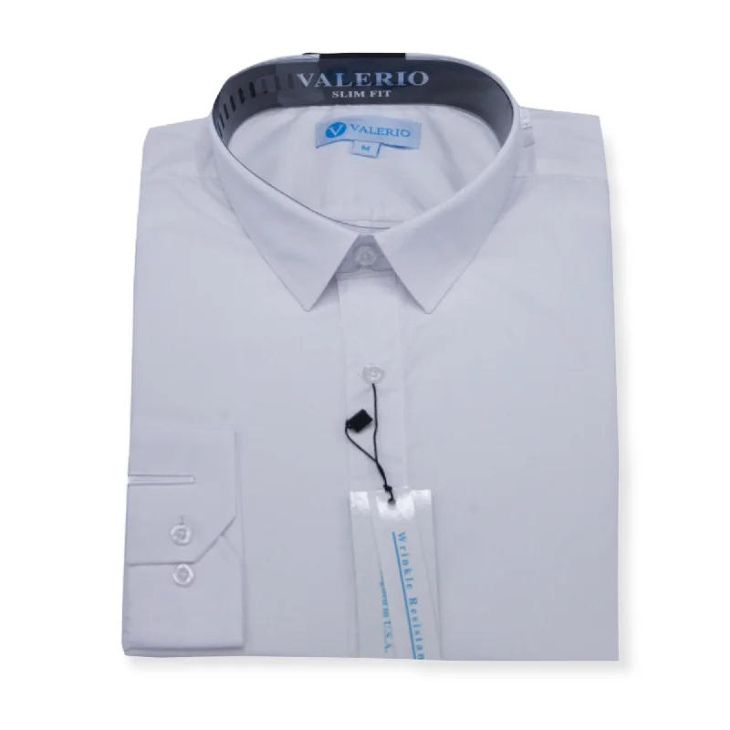Retro Relaxed Bold Outfits Valerio Slim White Dress Shirt (NEW)