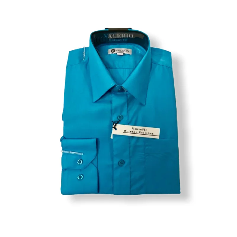 Street Rebel Stylish Jackets Valerio Turquoise Dress Shirt (NEW)