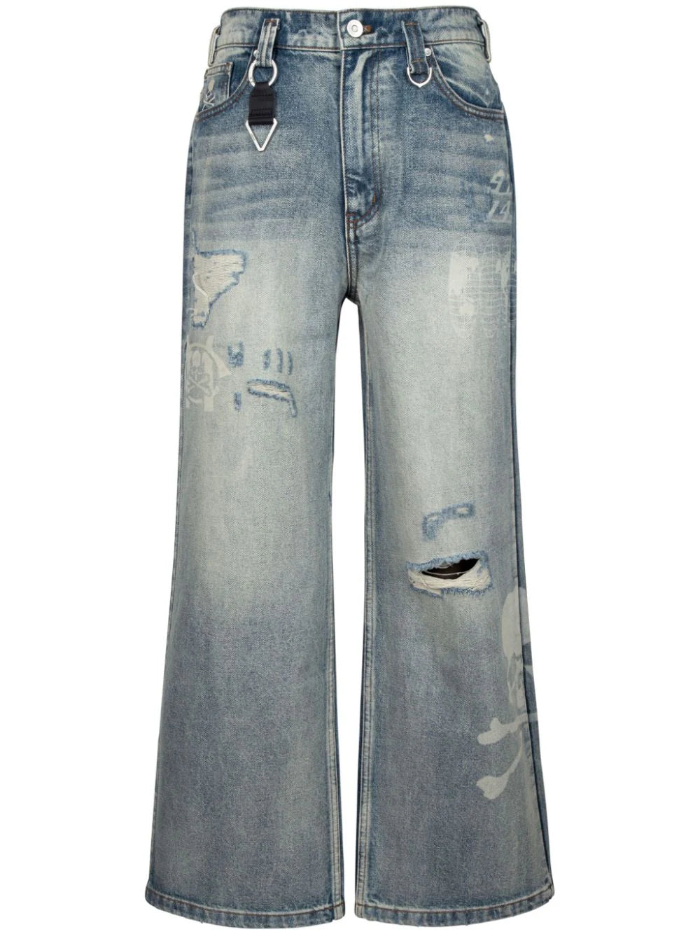 Monochrome Rugged Minimal Apparel X C2h4 Printed Wide-Leg Jeans