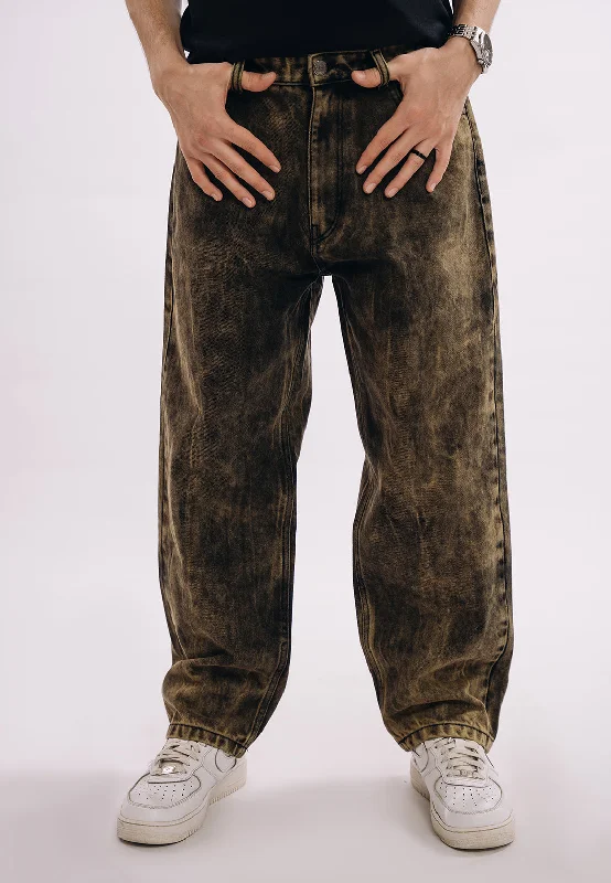 Casual Rebel Fashion Jeans Baggy Fit Jeans - Distressed Over Dyed