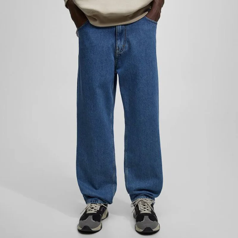 Rugged Luxe Casual Jackets Dark Blue Baggy Jeans