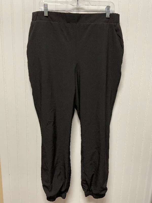 Chic Classic Travel Wardrobe Black Athletic Pants Rbx, Size L