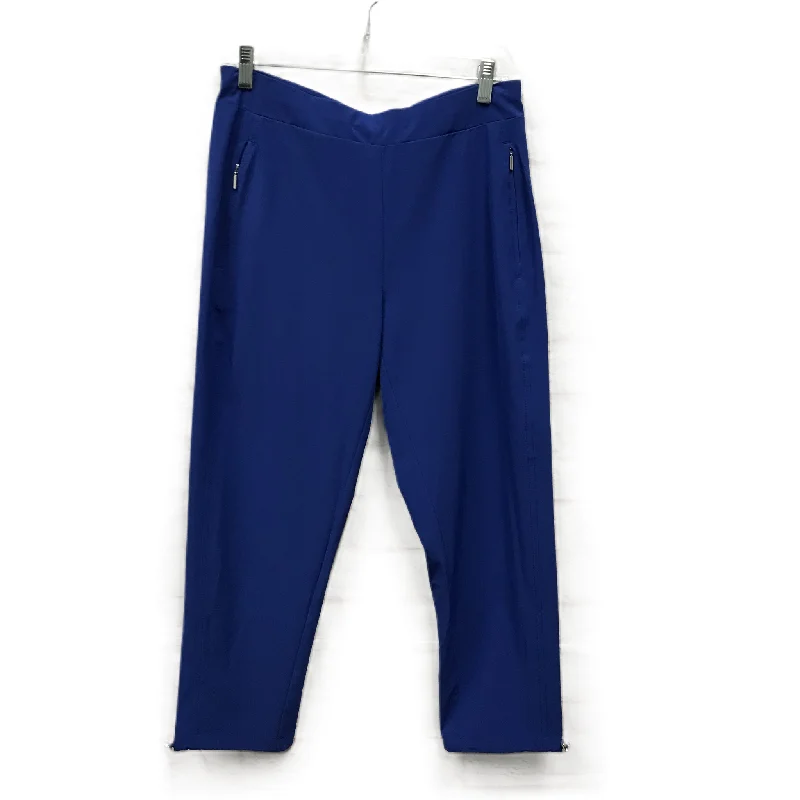 Classic Monochrome Simple Styles Blue Athletic Pants By Chicos, Size: Xs