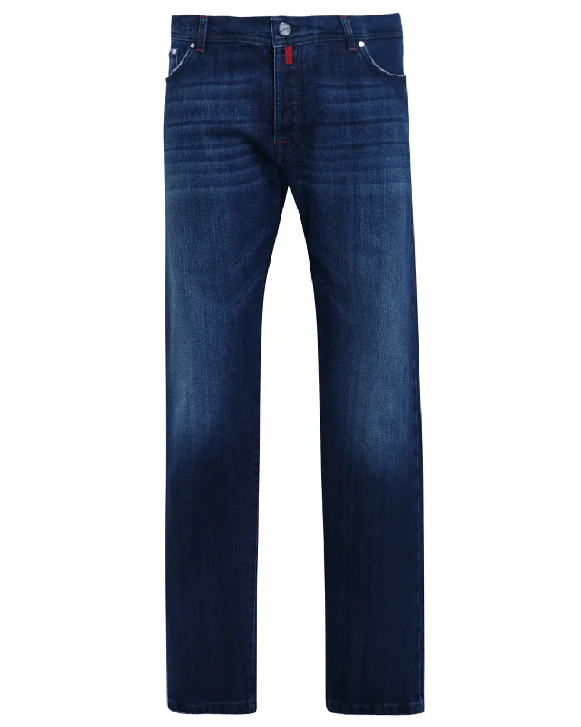 Relaxed Street Classic Styles Slim Fit Denim Pant in Mid Blue