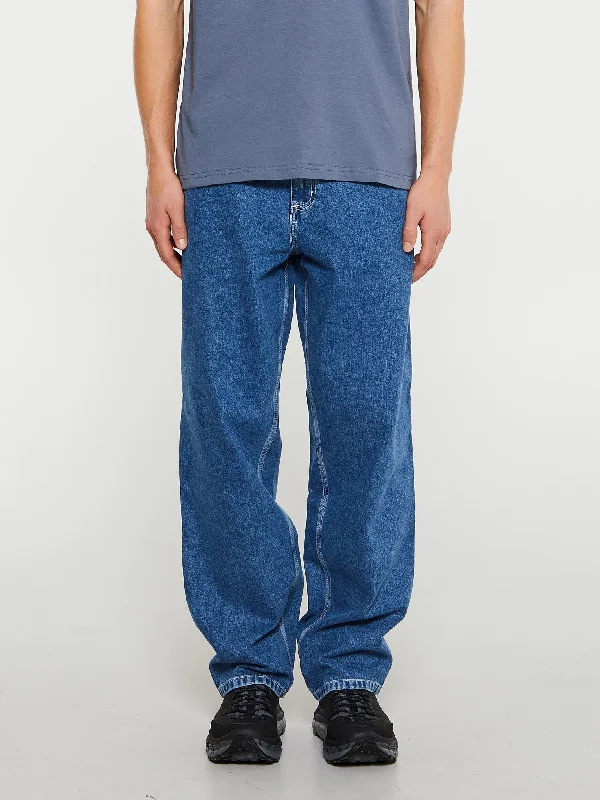 Polished Street Sleek Tops Simple Pants in Blue Stone Washed