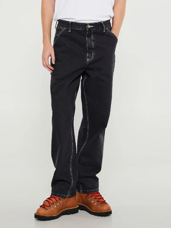Contemporary Edge Casual Jackets Simple Pants in Black Stone Washed