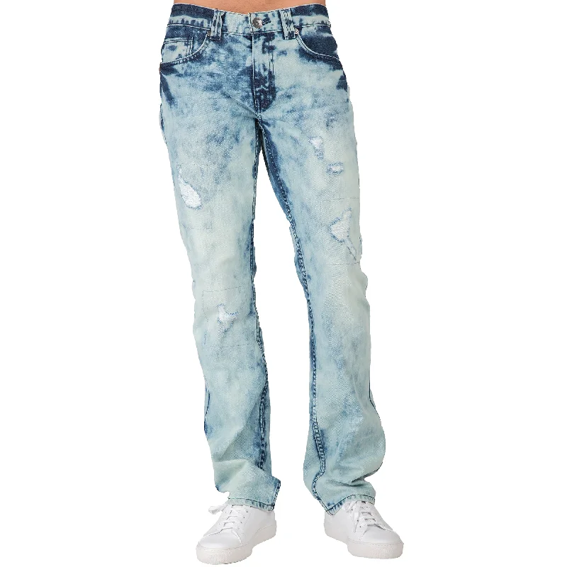 Polished Rugged Designer Casuals Slim Straight Blue Lava Washed Premium Denim Signature 5 Pocket Jeans Ripped & Repaired Polished Rugged Designer Casuals Slim Straight Blue Lava Washed Premium Denim Signature 5 Pocket Jeans Ripped & Repaired