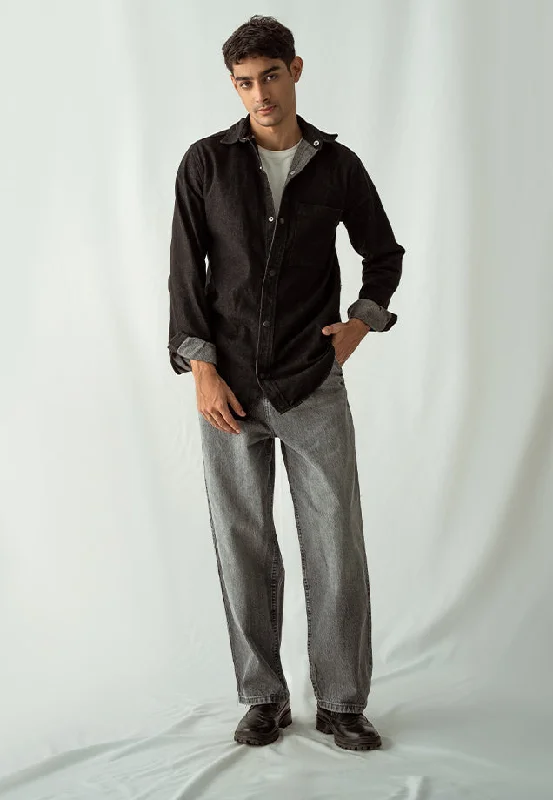 Sleek Rugged Weekend Gear Loose Fit Baggy Jeans - Grey