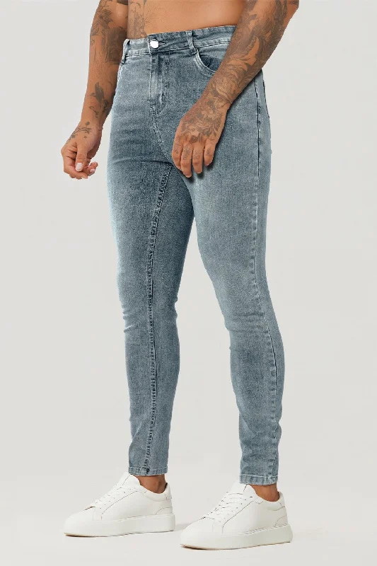 Smart Edge Chic Outfits Men Stretch Skinny Jean - Light Blue