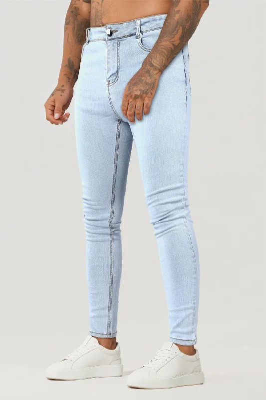 Vintage Luxe Stylish Casuals Men's Light Blue Skinny Jean