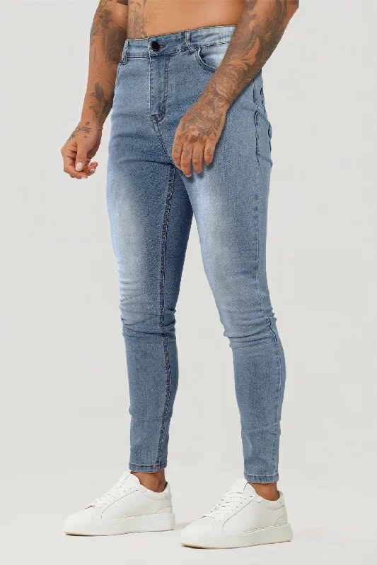 Chic Classic Business Casual Men's Light Wash Skinny Jean - Blue
