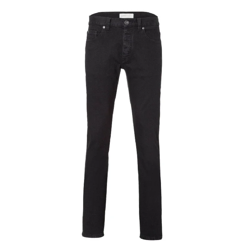 Understated Rugged Casual Shoes Mens Slim Straight Jeans - Black One Wash