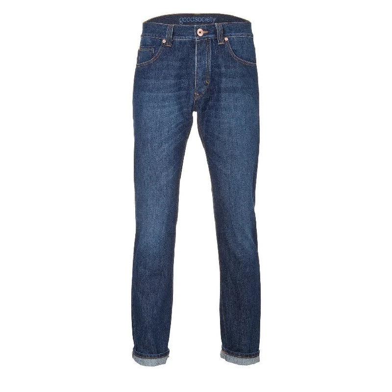 Monochrome Minimal Fashionable Wear Mens Slim Straight Jeans - Kyanos