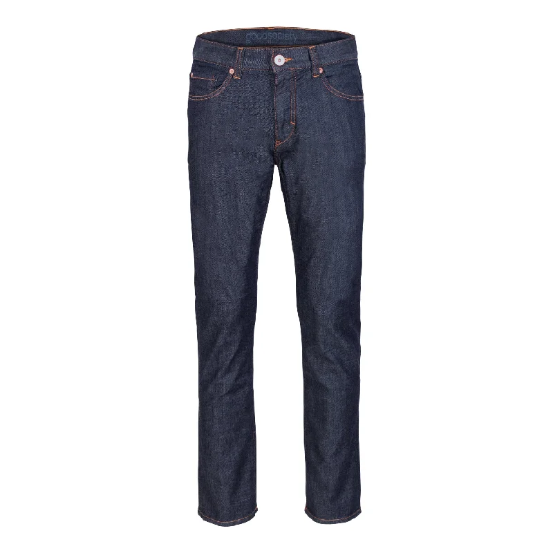 Vintage Sleek Smart Pants Mens Slim Straight Stretch Jeans - Raw One Wash