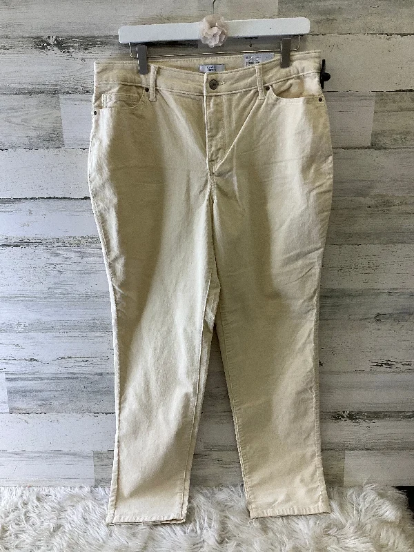 Contemporary Edge Layered Outfits Pants Corduroy By Croft And Barrow In Cream, Size: 12