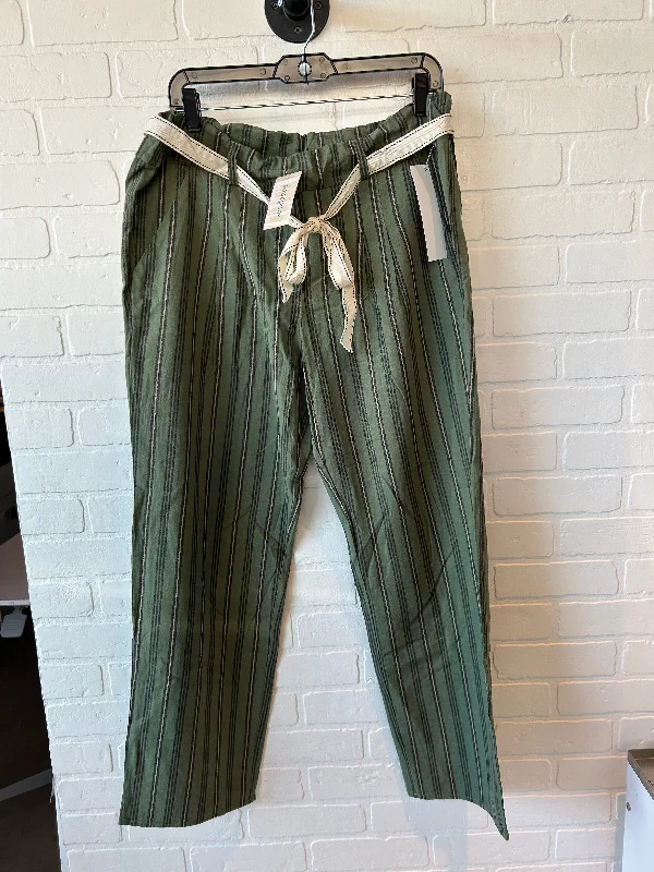 Sophisticated Modern Modern Clothing Pants Linen By Dylan In Black & Green, Size: 16
