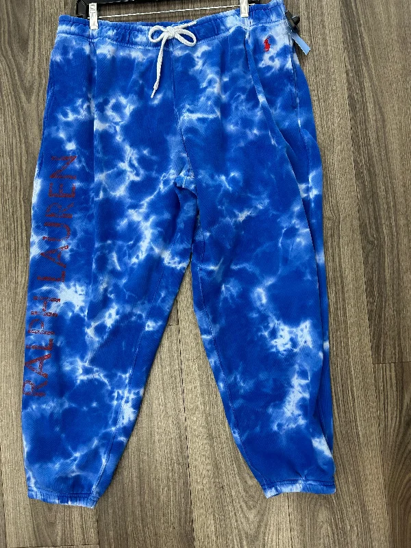 Sleek Rugged Athletic Gear Pants Lounge By Polo Ralph Lauren In Blue & White, Size: Xxl